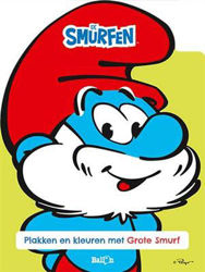 Afbeeldingen van Smurfen - Plakken en kleuren met grote smurf