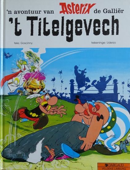 Afbeelding van Asterix - 't titelgevech (limburgs dialect) - Tweedehands (DARGAUD, harde kaft)
