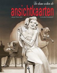 Afbeeldingen van Dame achter de ansichtkaarten