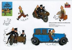Afbeeldingen van Kuifje stickers en voiture tintin en amerique (MOULINSART)