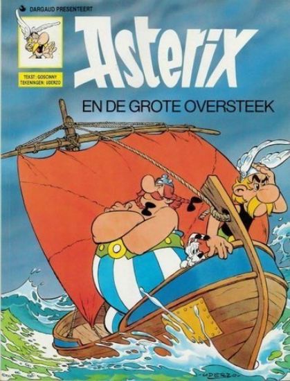 Afbeelding van Asterix #22 - Grote oversteek (blauwe kaft) - Tweedehands (DARGAUD, zachte kaft)