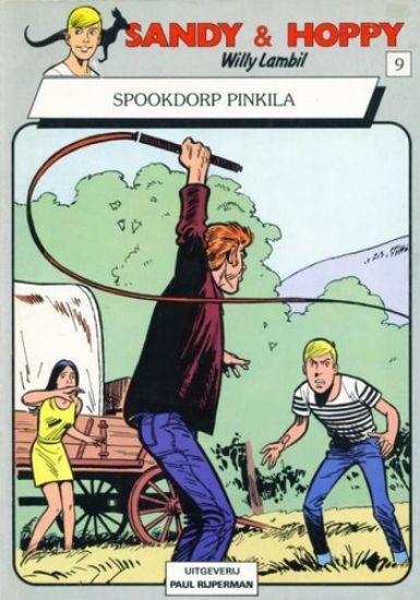 Afbeelding van Sandy en hoppy #9 - Spookdorp pinkila - Tweedehands (PAUL RIJPERMAN, zachte kaft)