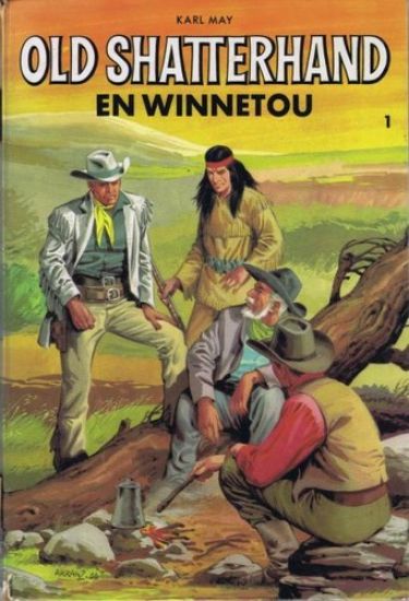 Afbeelding van Winnetou en old shatterhand #1 - Old shatterhand en winnetou - Tweedehands (DE SPAARNESTAD, harde kaft)