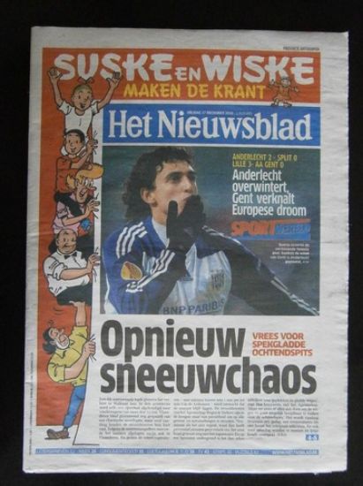 Afbeelding van Suske en wiske - Krant het nieuwsblad 17/12/2010 (NIEUWSBLAD/GENTENAAR, zachte kaft)