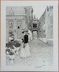 Afbeeldingen van Sels brugge blinde straatje 30x40