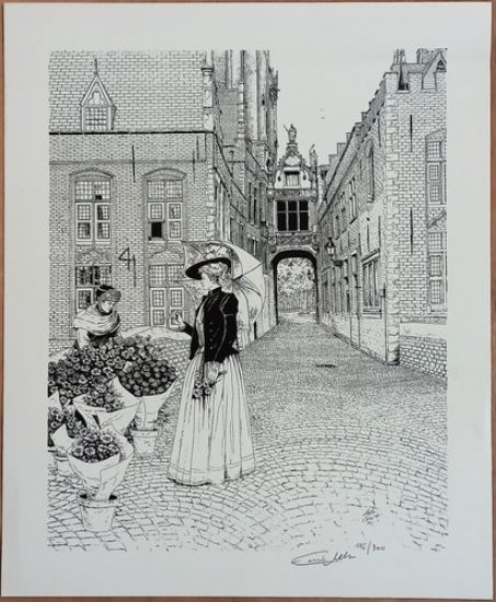 Afbeelding van Sels brugge blinde straatje 30x40