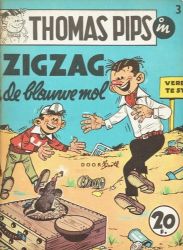 Afbeeldingen van Thomas pips #3 - Zigzag de blauwe mol - Tweedehands (HET VOLK, zachte kaft)