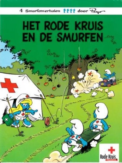 Afbeelding van Smurfen - Rode kruis en de smurfen - Tweedehands (RODE KRUIS, zachte kaft)