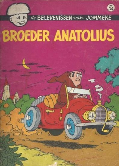 Afbeelding van Jommeke #54 - Broeder anatolius (zw/wit) - Tweedehands (HET VOLK, zachte kaft)