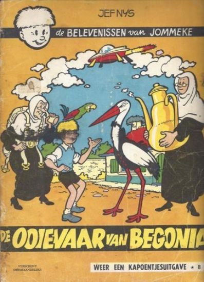 Afbeelding van Jommeke #8 - Ooievaar van begonia (zw/wit) - Tweedehands (HET VOLK, zachte kaft)
