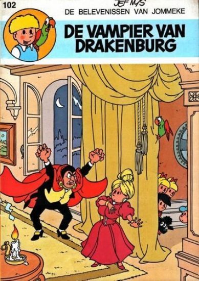 Afbeelding van Jommeke #102 - Vampier van drakenburg (zw/wit) - Tweedehands (HET VOLK, zachte kaft)
