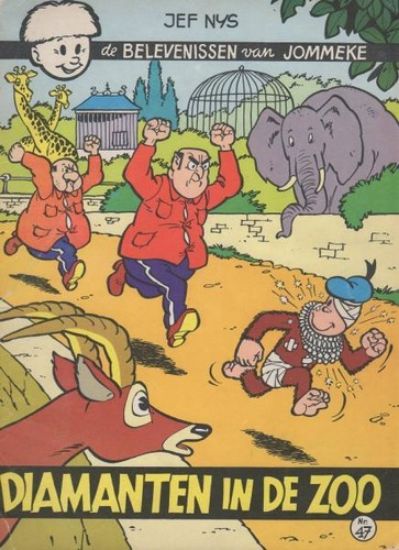 Afbeelding van Jommeke #47 - Diamanten in de zoo (zw/wit) - Tweedehands (HET VOLK, zachte kaft)