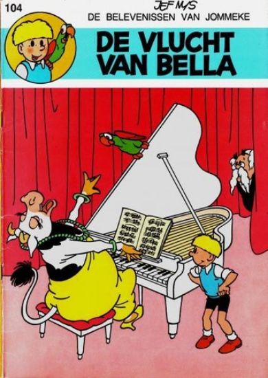 Afbeelding van Jommeke #104 - Vlucht van bella (zwart/wit) - Tweedehands (HET VOLK, zachte kaft)