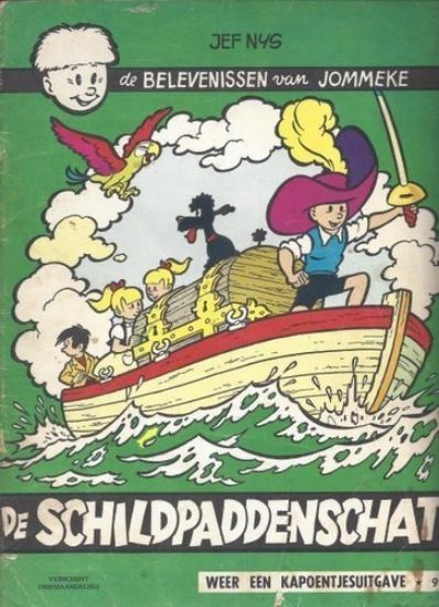 Afbeelding van Jommeke #9 - Schildpaddenschat (zwart-wit) - Tweedehands (HET VOLK, zachte kaft)