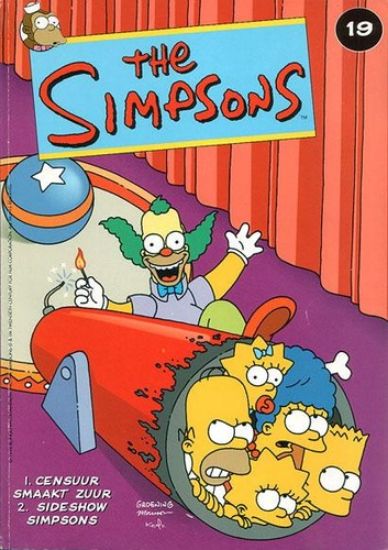 Afbeelding van Simpsons #19 - Censuur smaakt zuur/sideshow simpsons (STRIPUITGEVERIJ INFOTEX, zachte kaft)