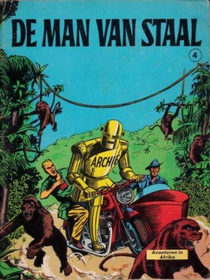 Afbeelding van Man van staal #4 - Avonturen in afrika - Tweedehands (DE SPAARNESTAD, zachte kaft)